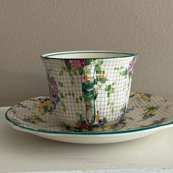 VTG Royal Winton China "Pelham" Grimwades Teacup & Saucer, Floral Pixel - Picture 3 of 10